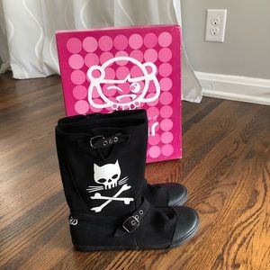 Sugar brand Kitty Cat Skull Boots Urban Outfitters